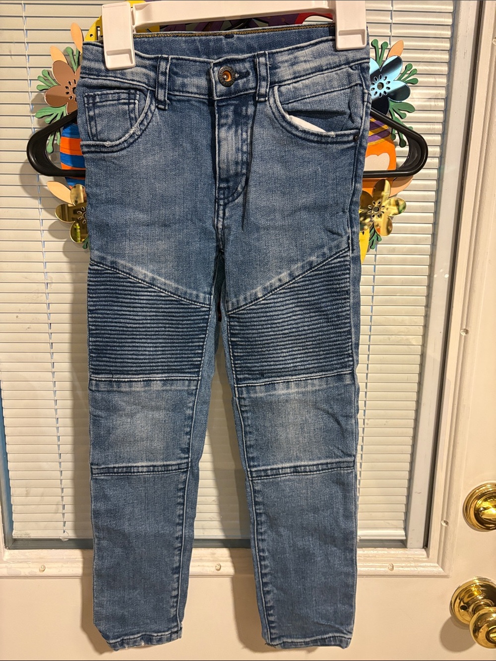 Zara Kids Light Blue Moto-Style Jeans size 7